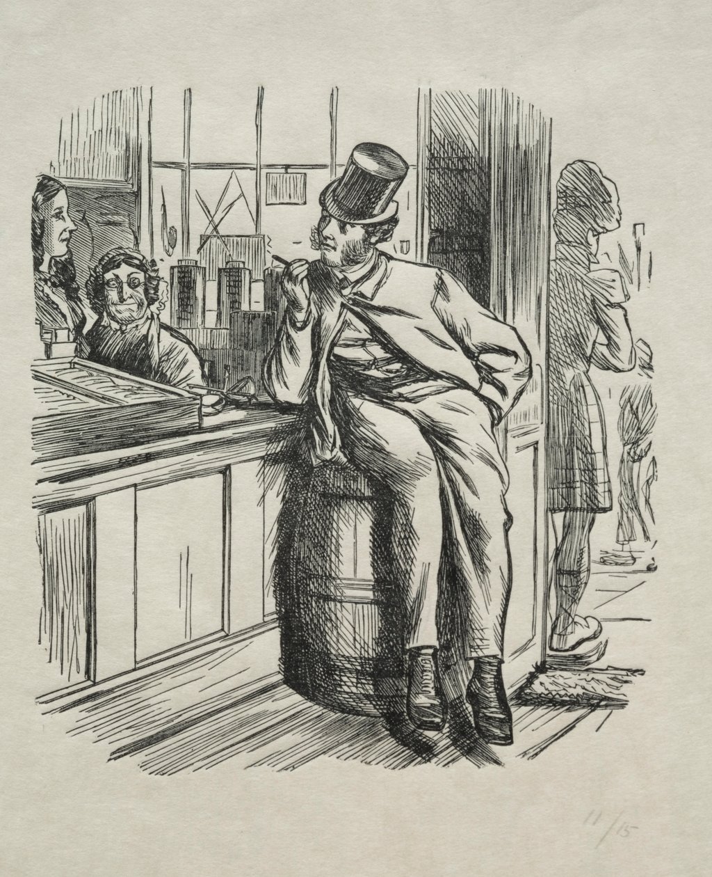 Hvad kom der af at dræbe en rig onkel en juletid, 1865. af Charles Samuel Keene
