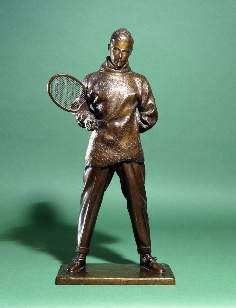En bronzefigur af H.R.H. Prinsen af Wales, senere Edward VIII, klædt til tennis, ca. 1920