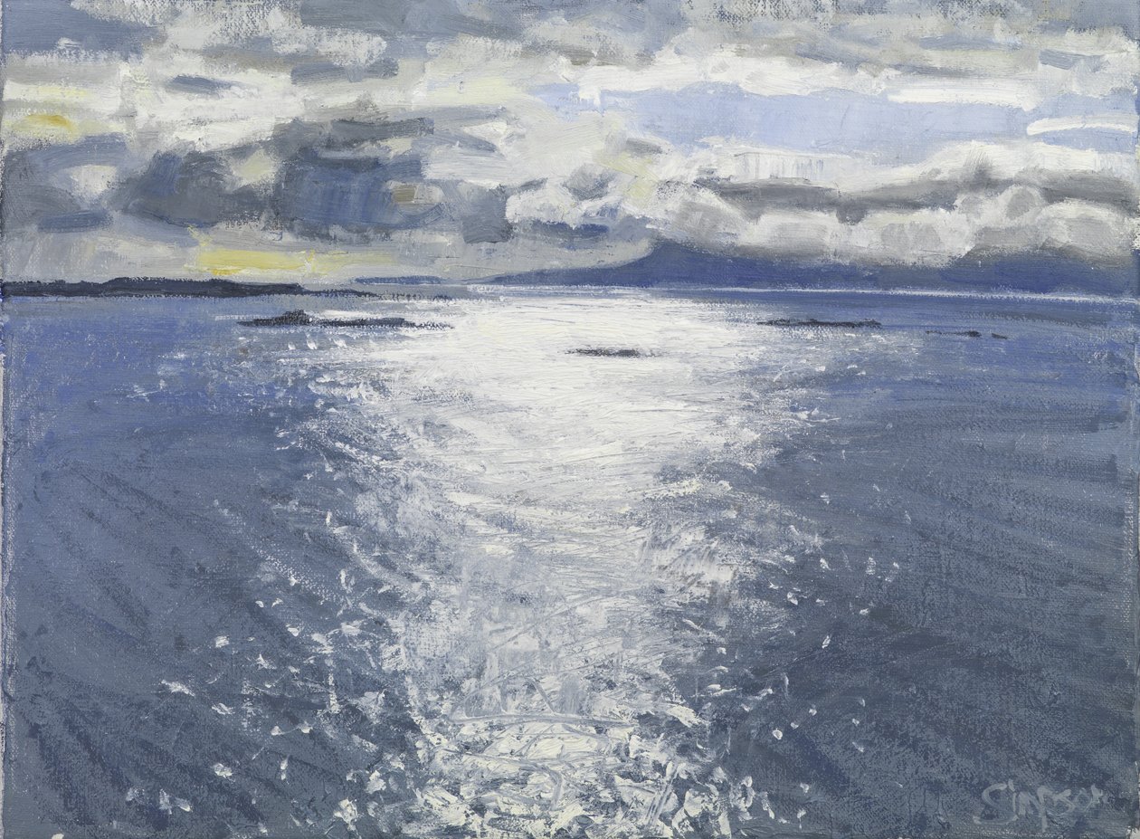 Dark Evening, 2017 (olie på lærred) af Charles Simpson