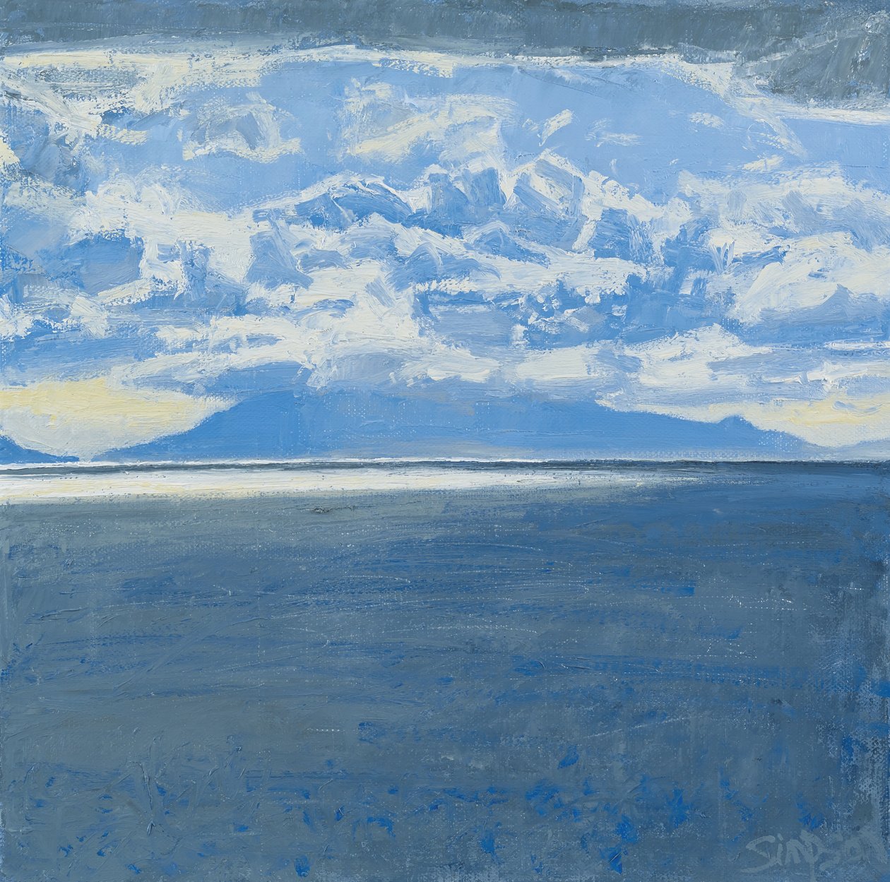 Dark Sea, Rum, 2015 (olie på lærred) af Charles Simpson