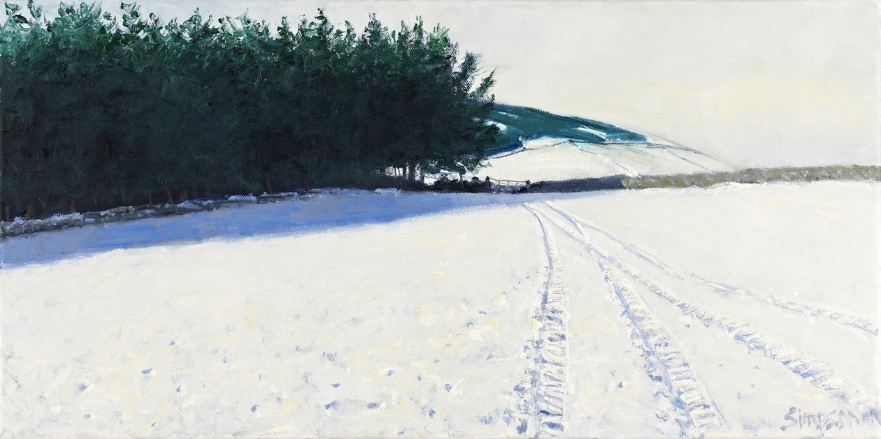 Dark Trees  Snow, 2011 (olie på lærred) af Charles Simpson