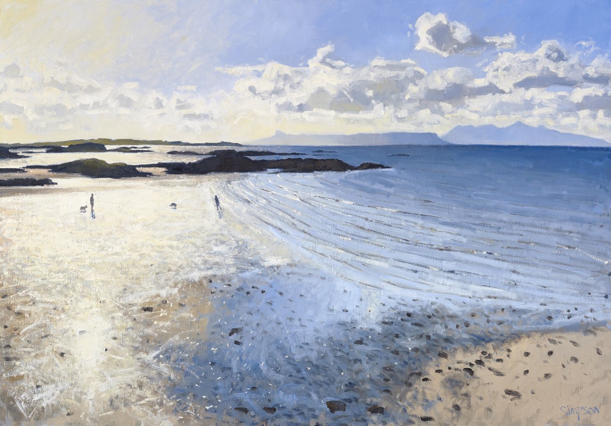 Hundeluftere, Vestkysten, 2015 (olie på lærred) af Charles Simpson