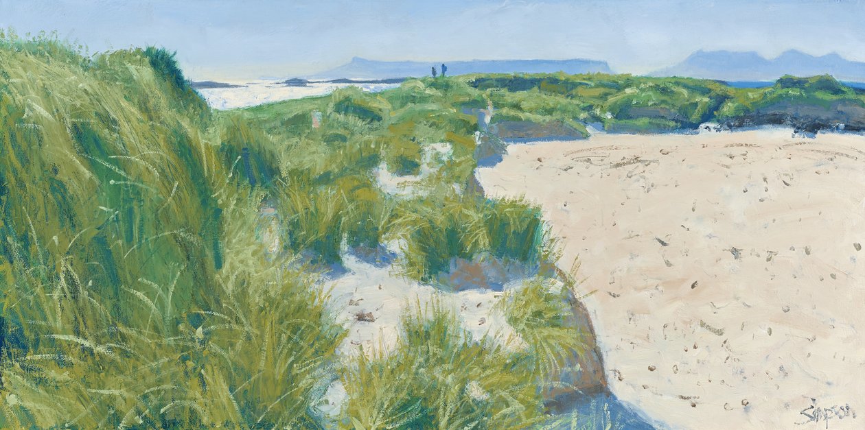 Figures on the Dunes, 2015 (olie på lærred) af Charles Simpson