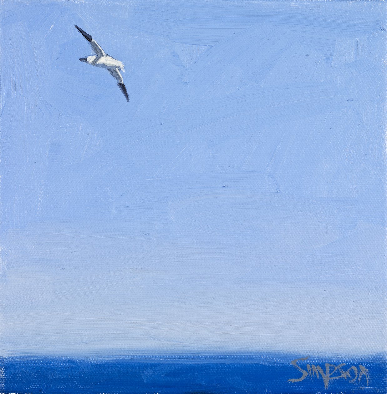 Gannet, 2010 (olie på lærred) af Charles Simpson