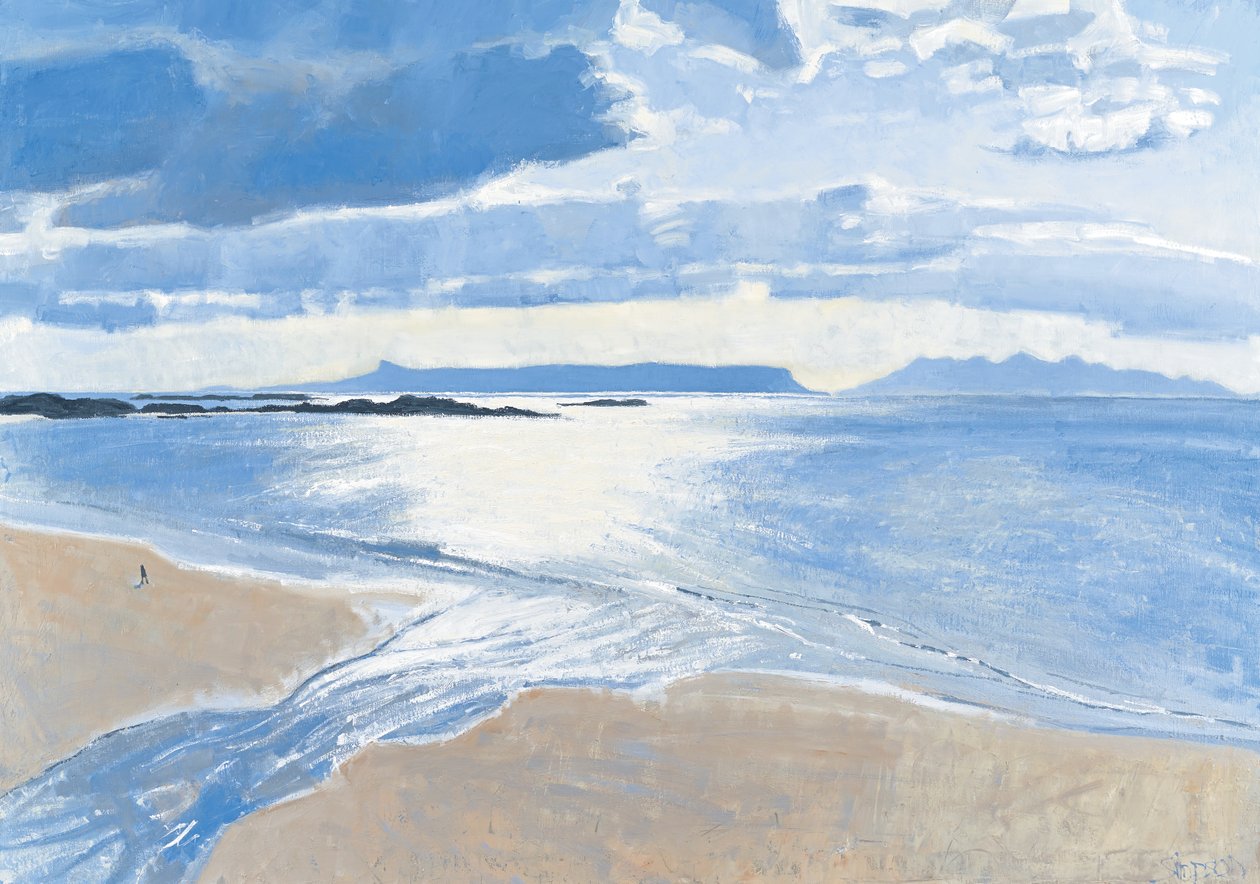 Lys på havet, Eigg  Rum, 2015 (olie på lærred) af Charles Simpson