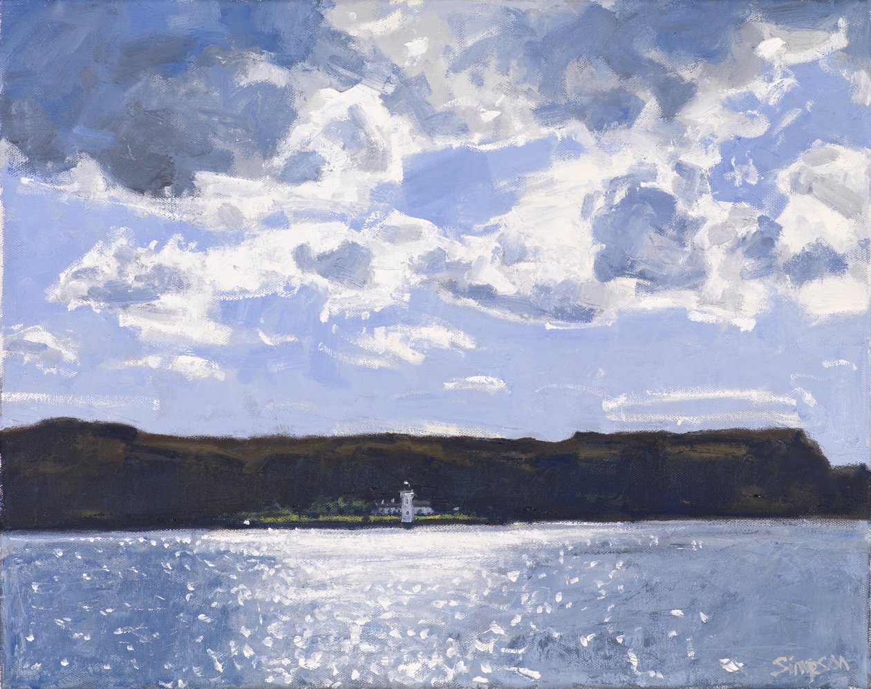Lighthouse, 2017 (olie på lærred) af Charles Simpson