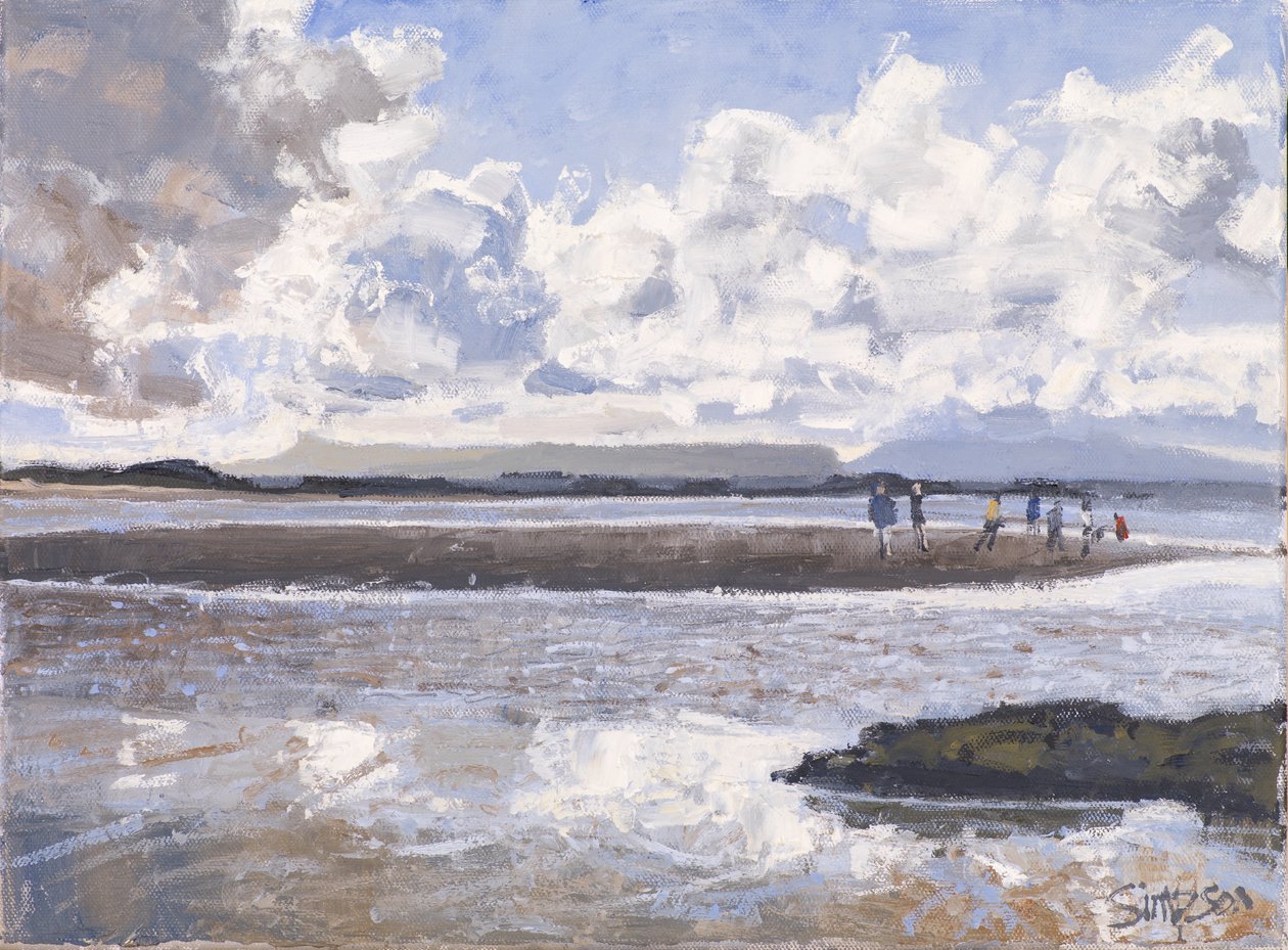 On the Beach, 2017 (olie på lærred) af Charles Simpson