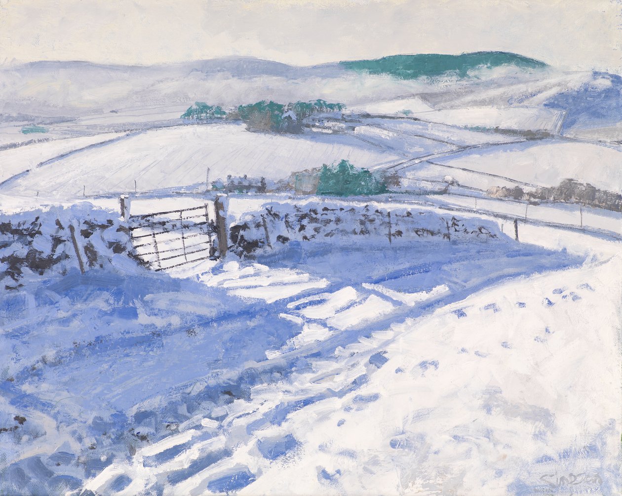 Sne: Mist on the Hills, 2016 (olie på lærred) af Charles Simpson