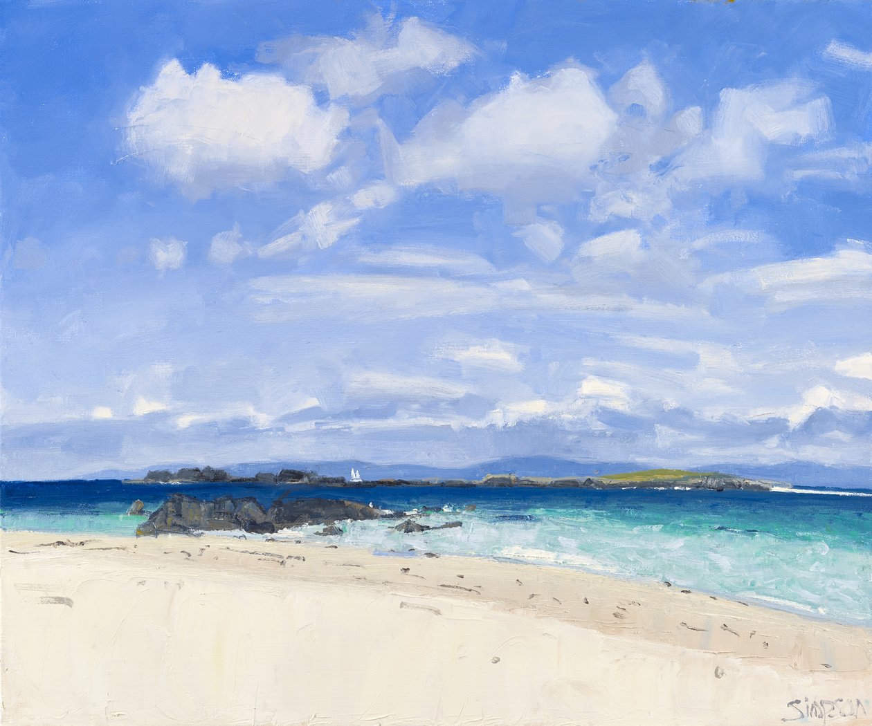 Sommerhimmel, Iona, 2015 (olie på lærred) af Charles Simpson