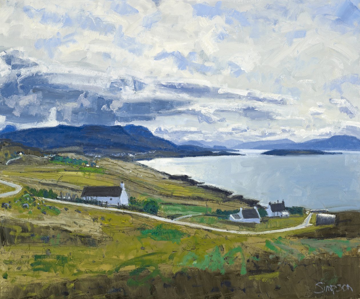 Towards Ben Mor Coigach, 2011 (olie på lærred) af Charles Simpson