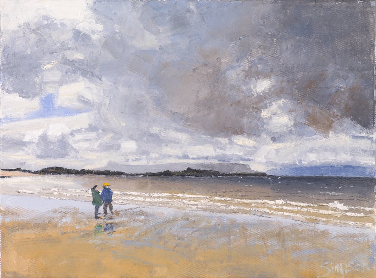 To figurer, 2017 (olie på lærred) af Charles Simpson