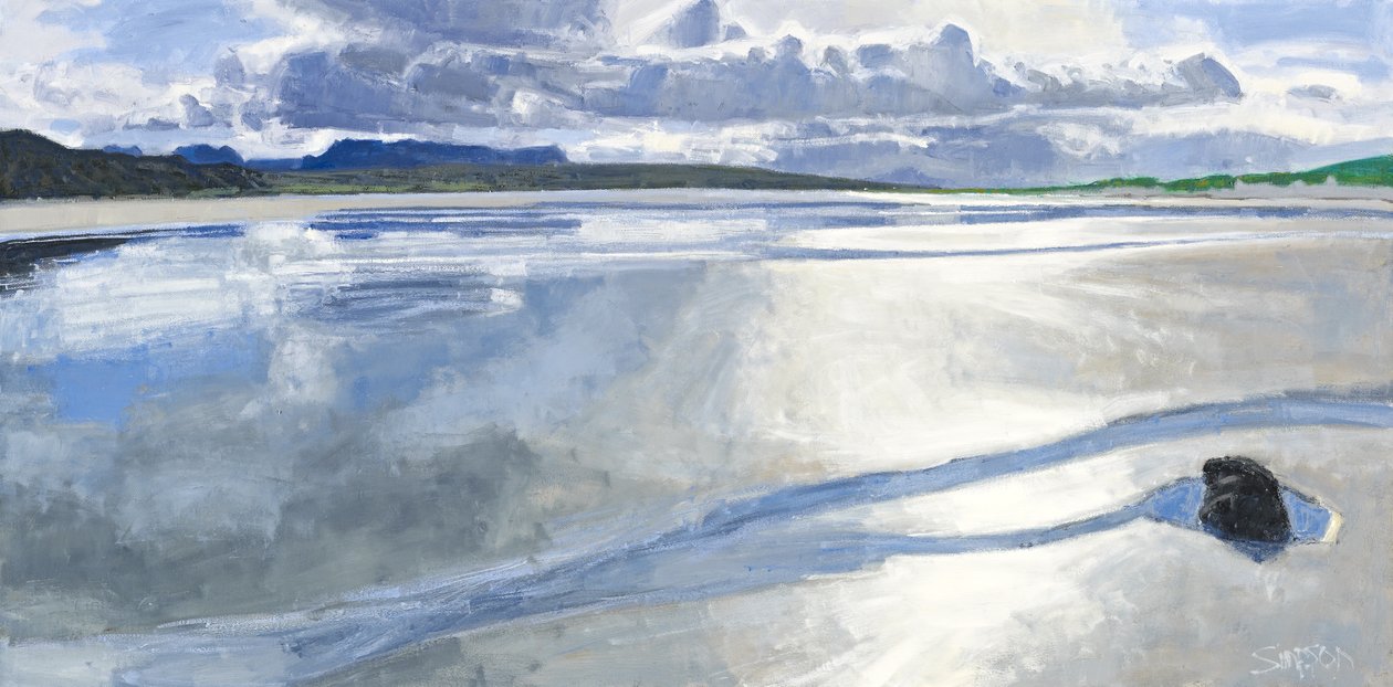 Wet Sands, Achnahaird, 2011 (olie på lærred) af Charles Simpson