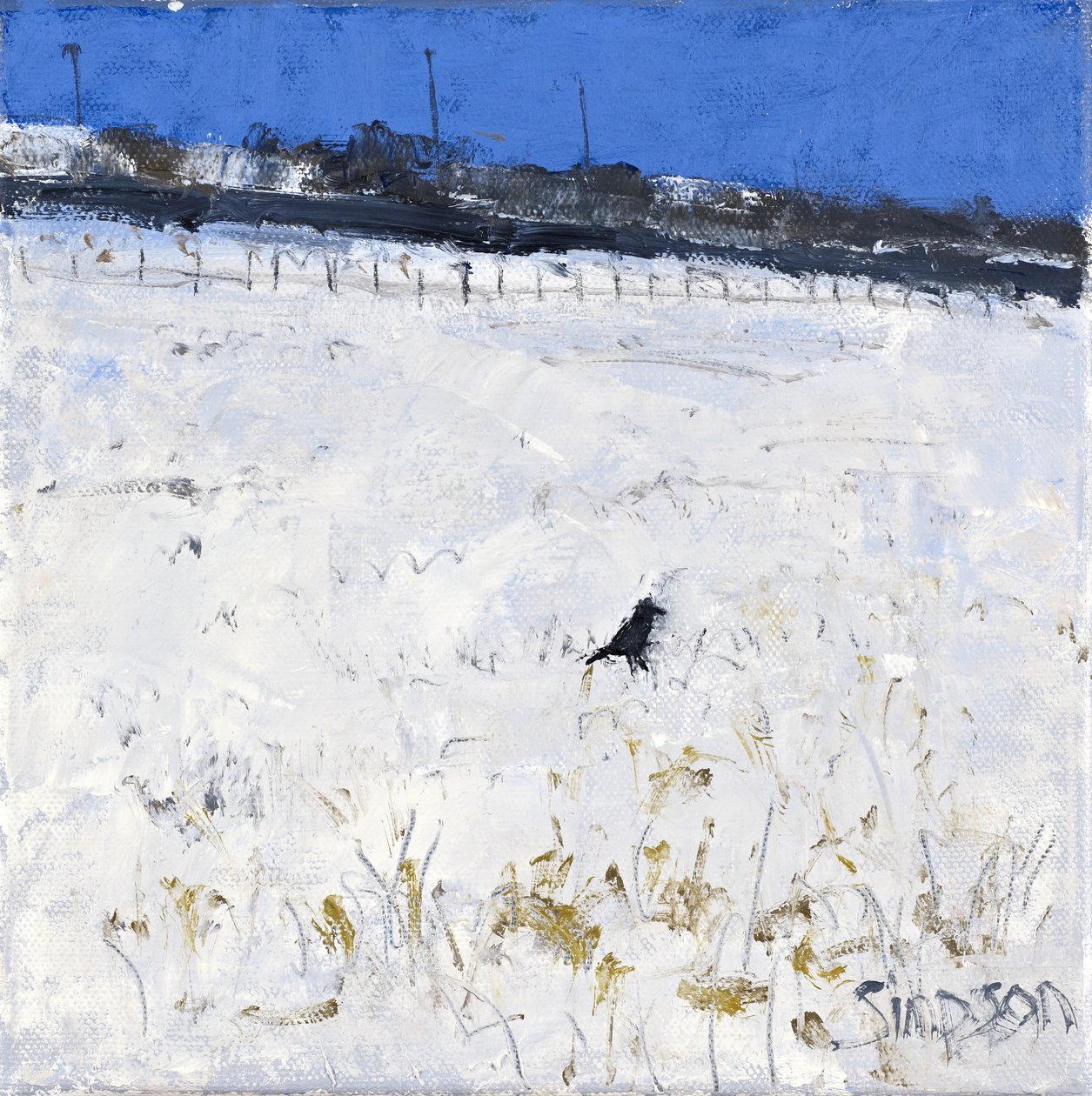 Winter Crow, 2011 (olie på lærred) af Charles Simpson