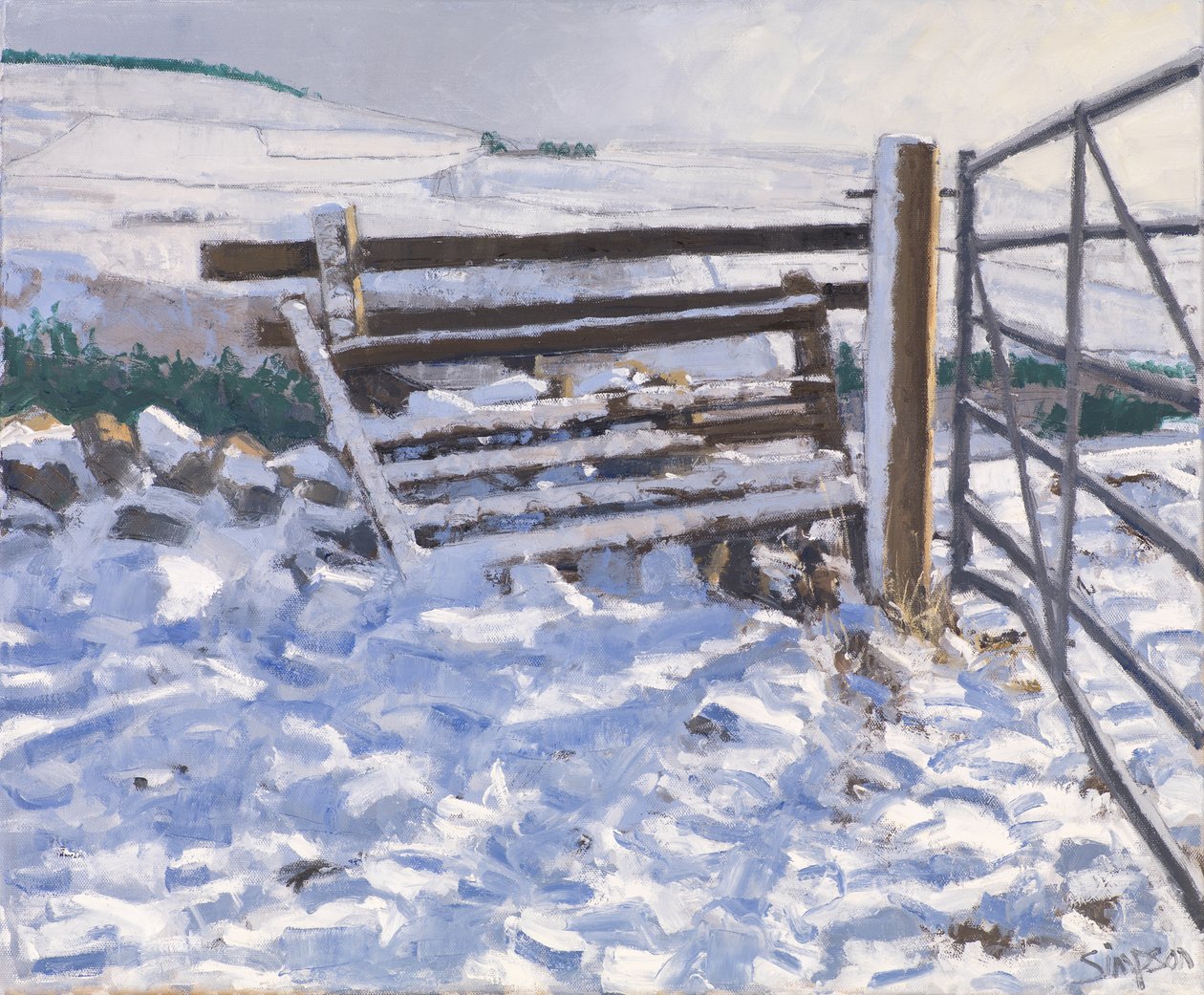 Winter Gate, 2017 (olie på lærred) af Charles Simpson