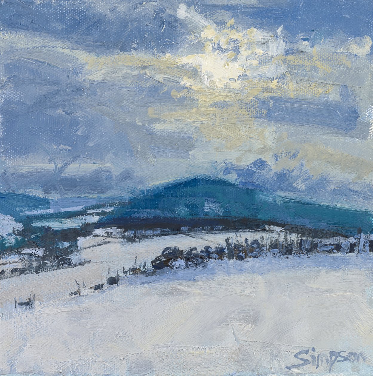 Winter Hill, 2015 (olie på lærred) af Charles Simpson