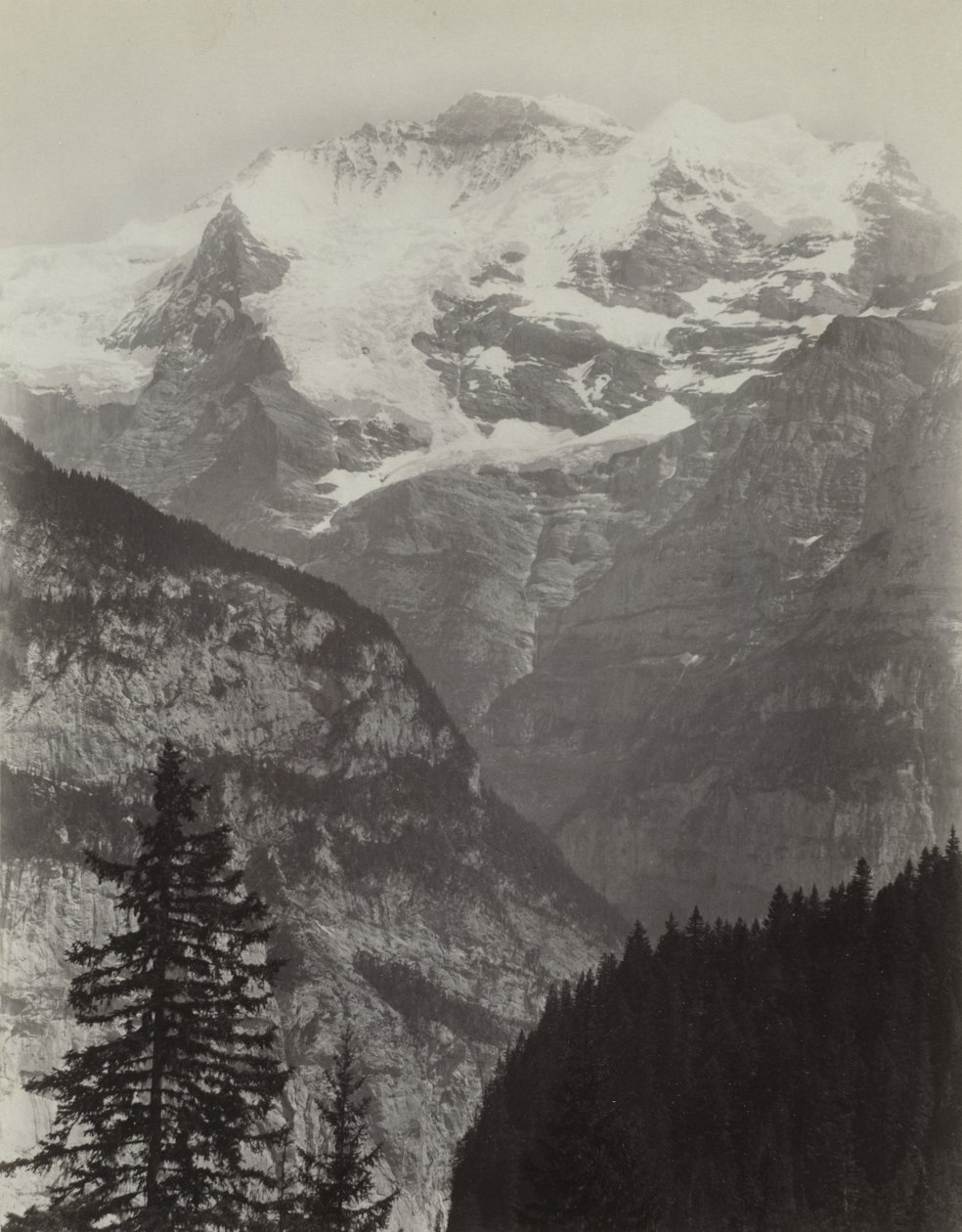Jungfrau, Udsigt fra Murren, Schweiz af Charles Soulier