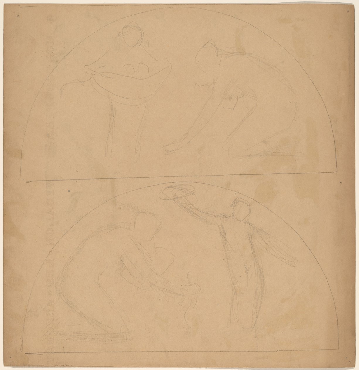 Studie til et grænsedesign [verso] af Charles Sprague Pearce