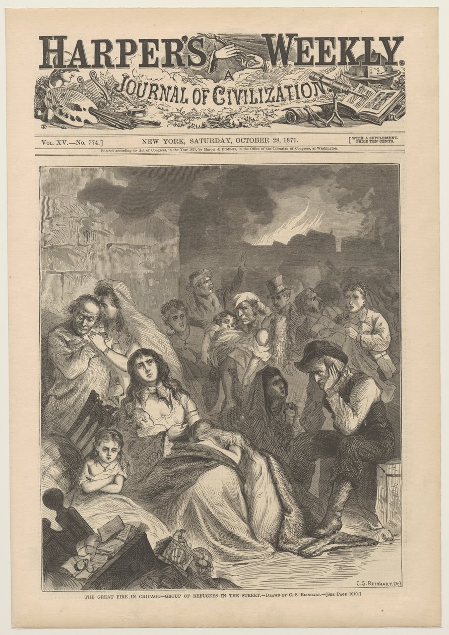 Forside af Harpers Weekly, 28. oktober 1871 af Charles Stanley Reinhart