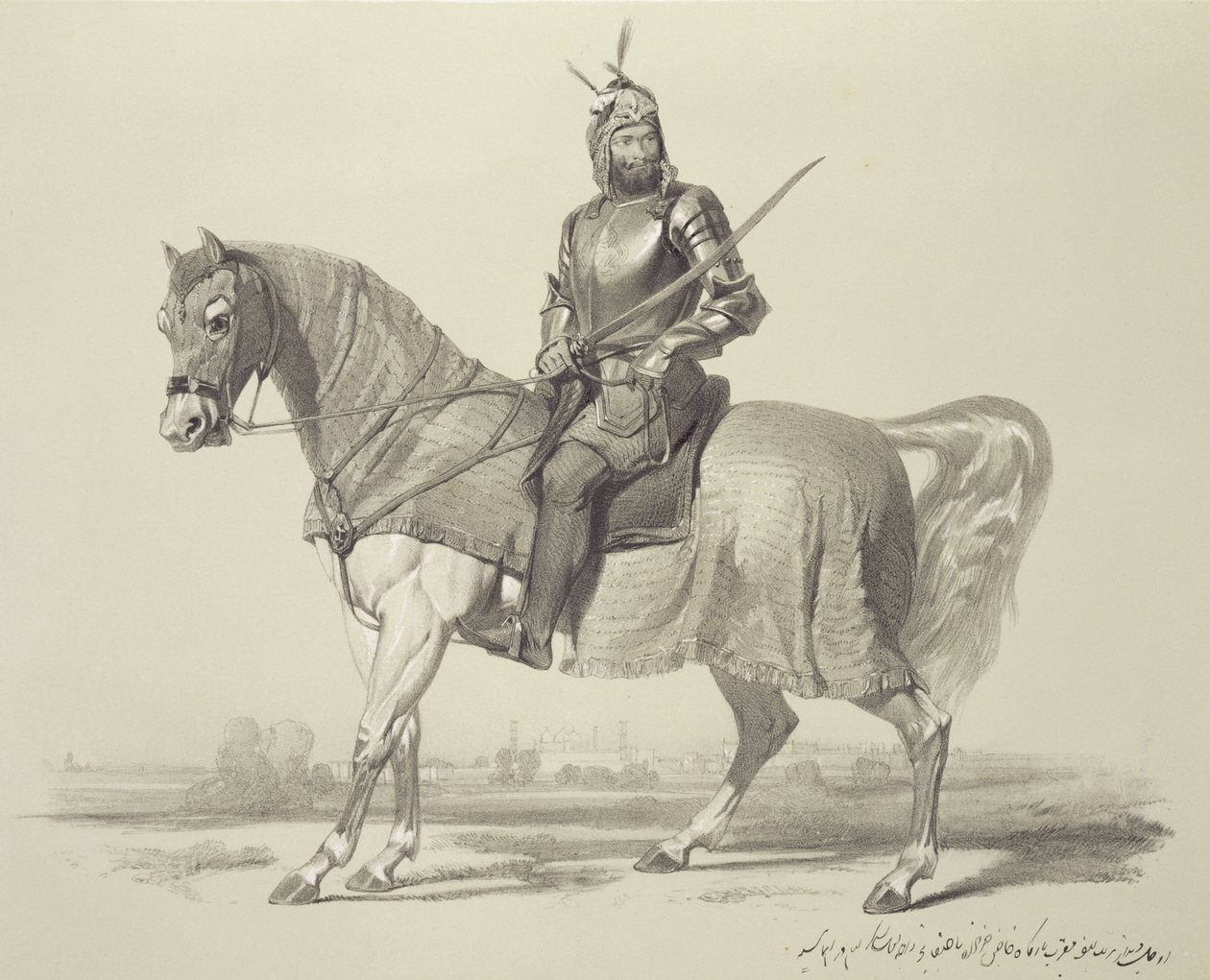 Panjab: Rajah Lal Sing, plade 13 fra "Recollections of India", graveret af Auguste Francois Laby (1784-1860) 1847 af Charles Stewart Hardinge