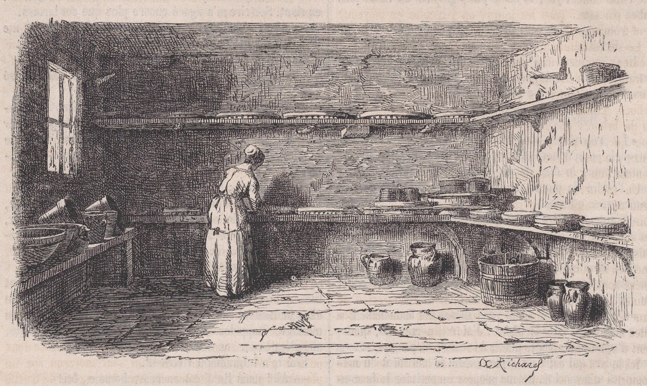 Et mejeri, fra Le Magasin Pittoresque, ca. 1852. af Charles Tamisier