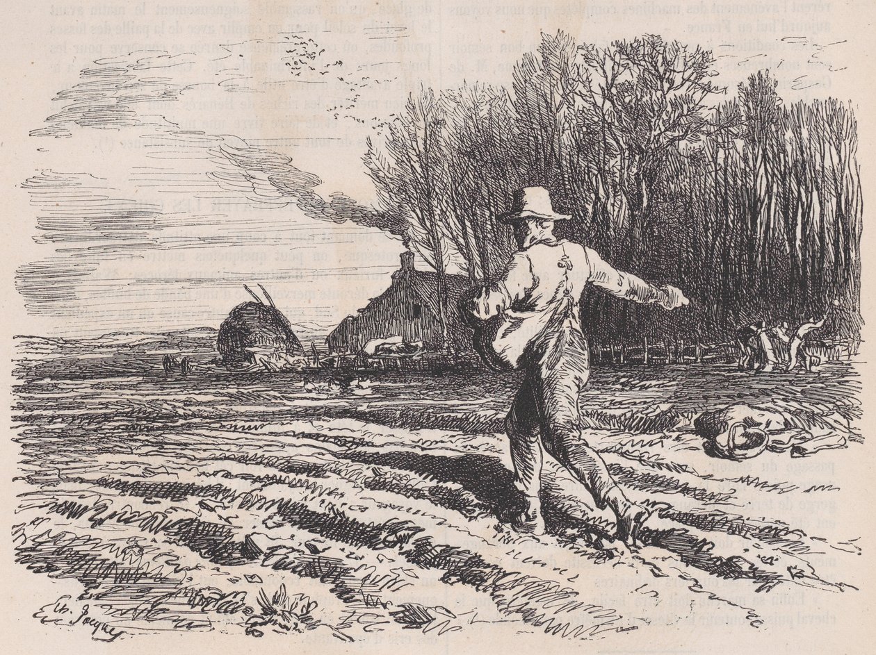 Spredende frø, fra Le Magasin Pittoresque, maj 1857. af Charles Tamisier