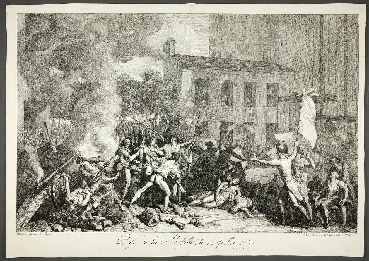 Indtagelse af Bastillen, 14. juli 1789 af Charles Thevenin