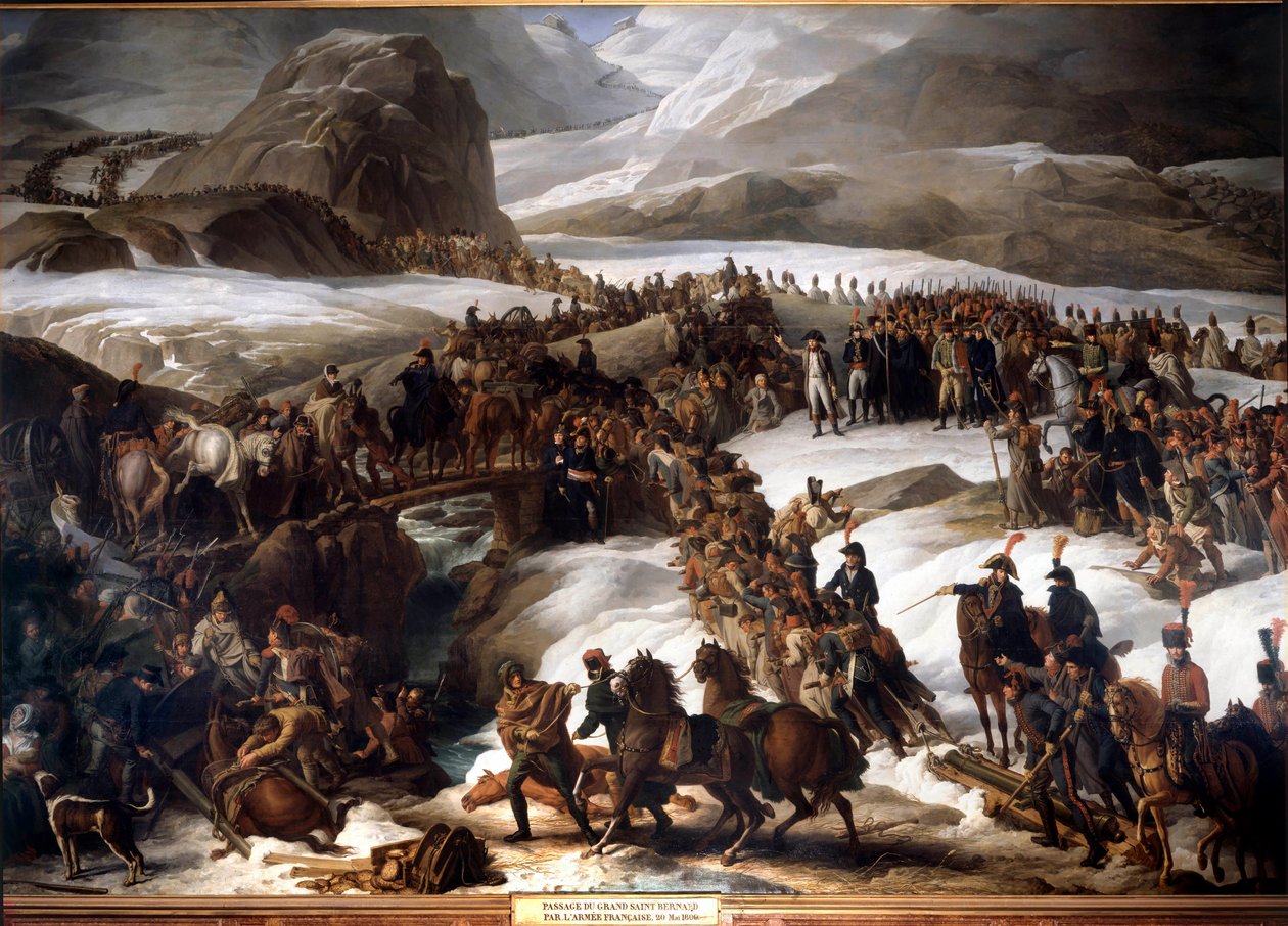 Passage af den store Saint Bernard (Great Saint Bernard) af den franske hær den 20. maj af Charles Thevenin