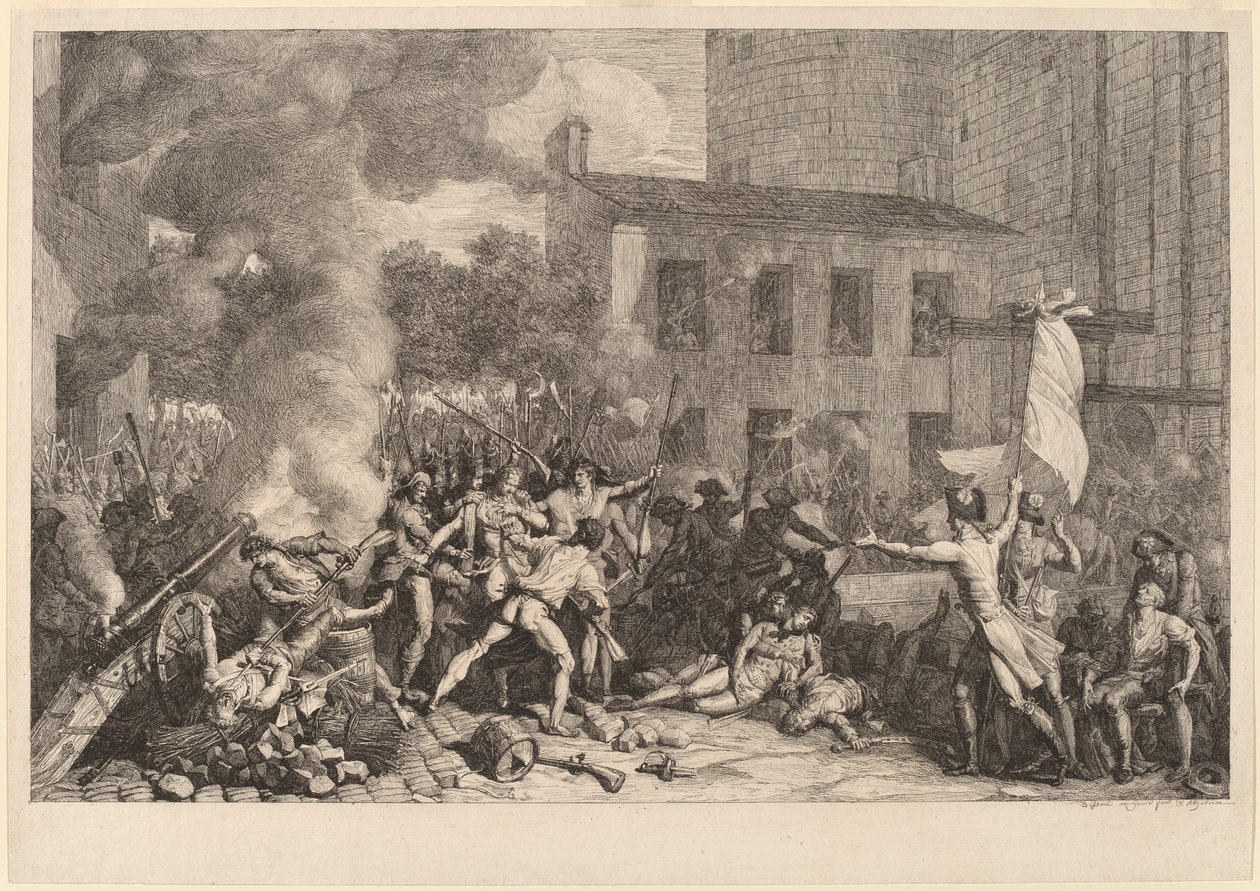 Stormning af Bastillen, 14. juli 1789 af Charles Thevenin