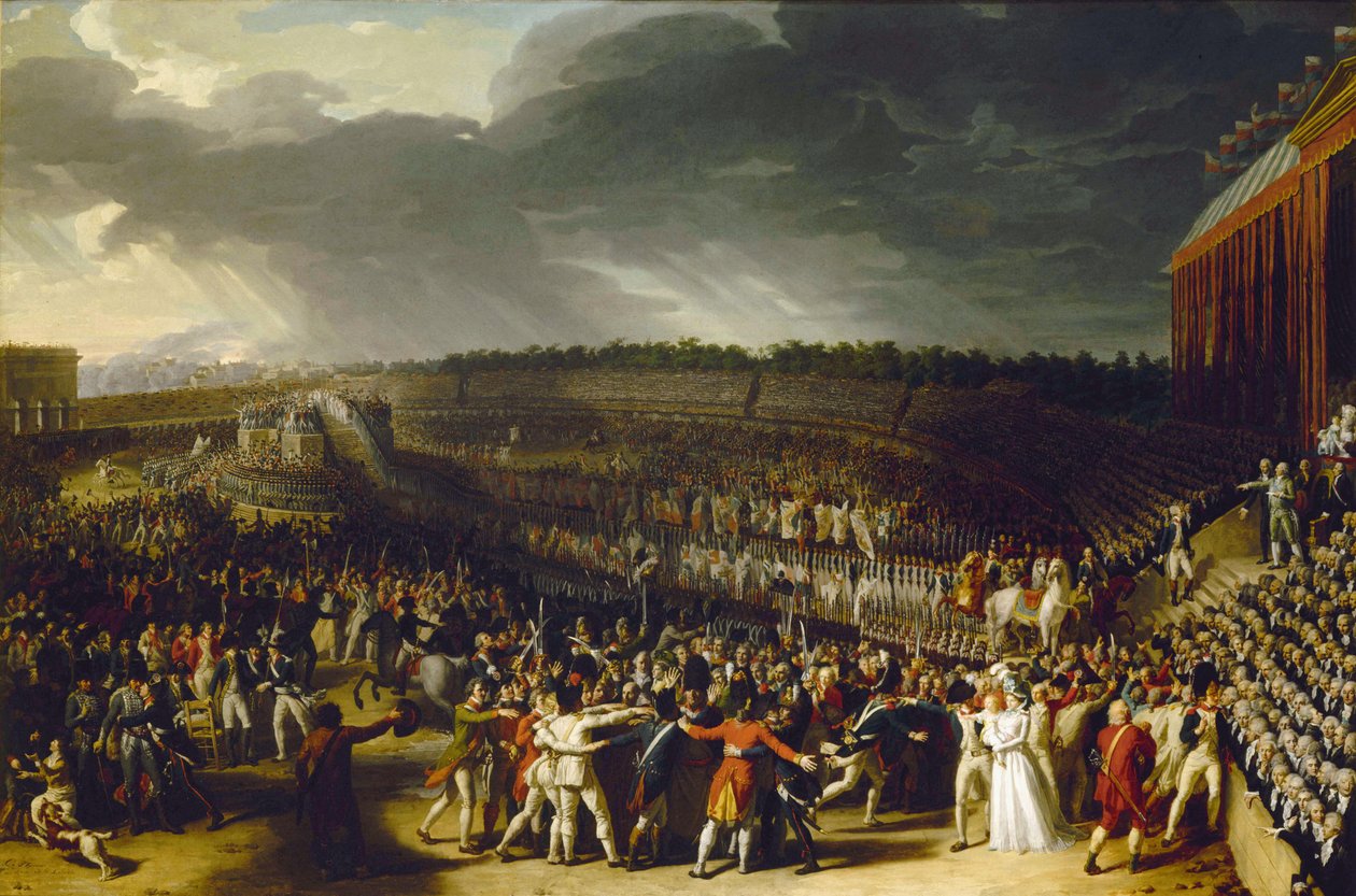 Federationens festival på Champ de Mars den 14. juli 1790, 1792. af Charles Thevenin