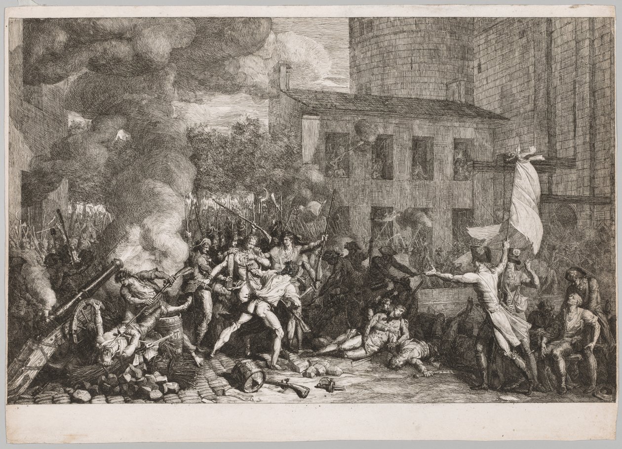 Stormningen af Bastillen, 14. juli 1789, 1790. af Charles Thevenin