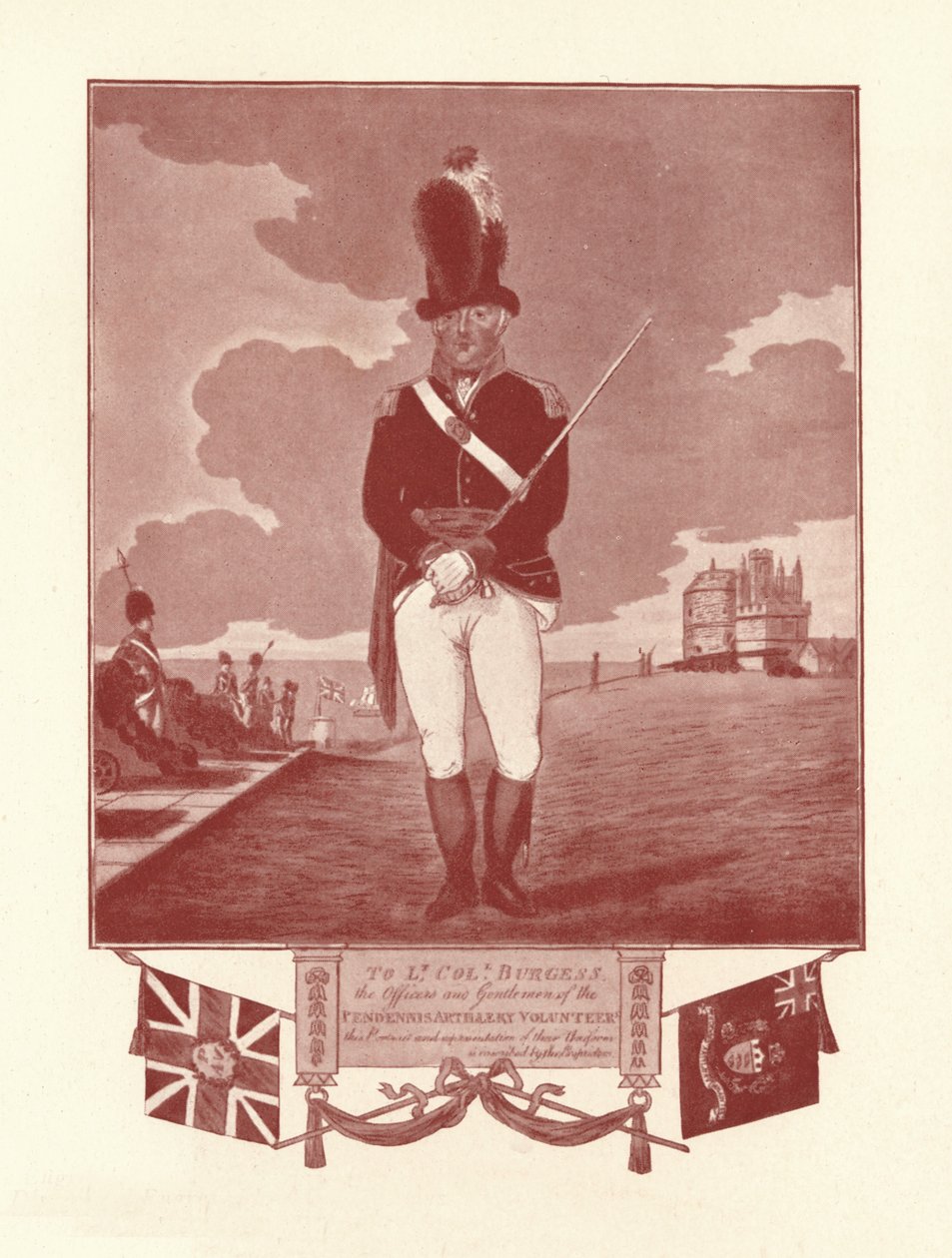 Portrætrepræsentation af uniform indskrevet af indehaveren, 1780-1820, 1909 af Charles Tomkins