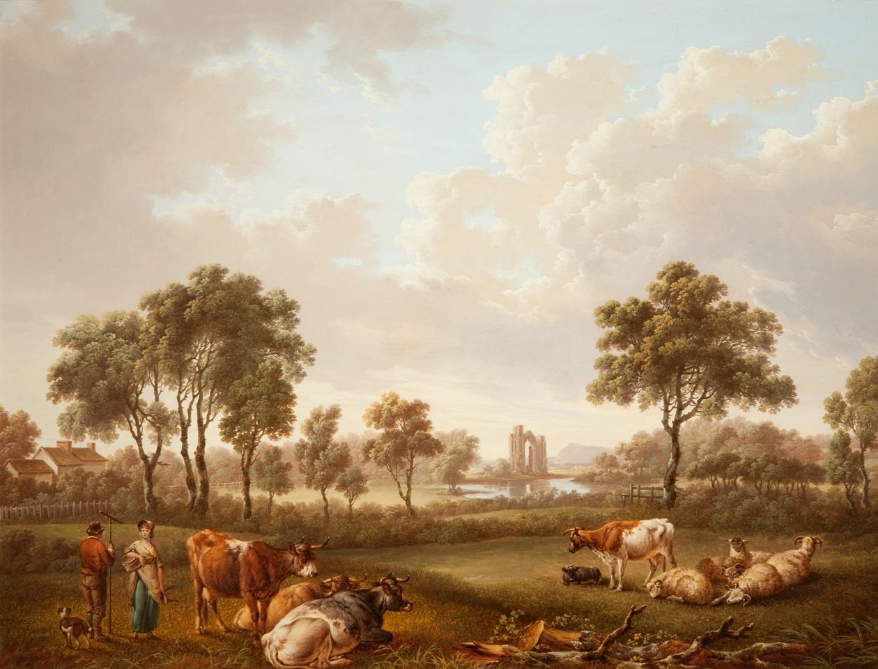 Landskab med figurer, 1812 af Charles Towne