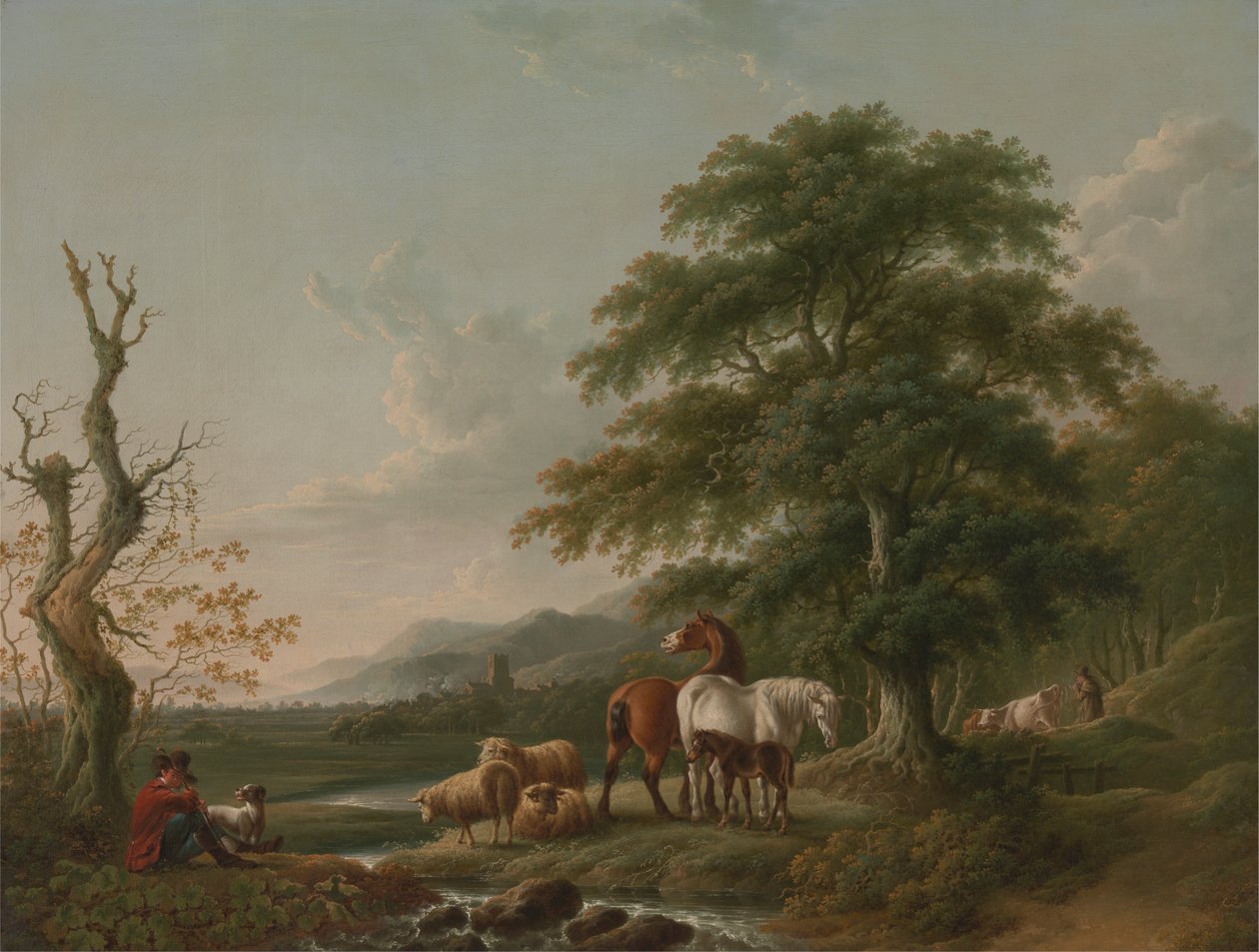 Landskab med en hyrde af Charles Towne