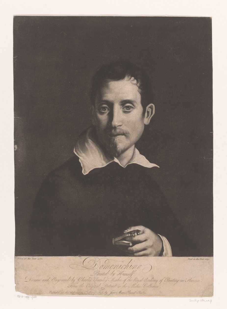 Portret van Domenichino Domenichino (titel på objekt) af Charles Townley