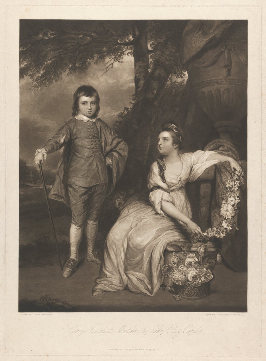 George Viscount Malden og Lady Elizabeth Capel af Charles Turner