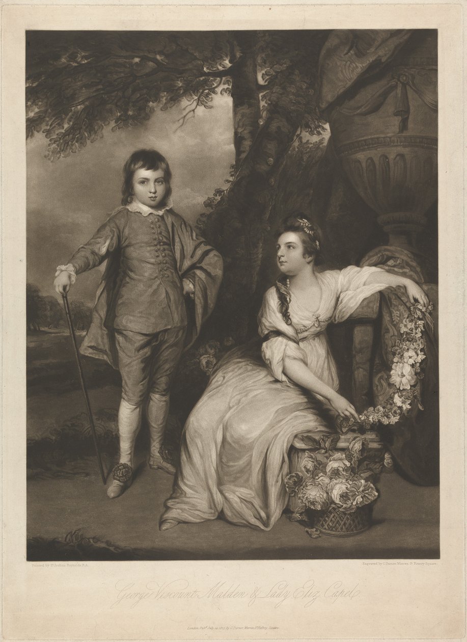 George, vicomte Malden, og Lady Elizabeth Capel af Charles Turner