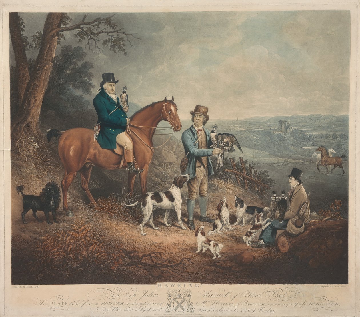Malcolm Fleming af Barochan 1745-1811. Hawking... af Charles Turner