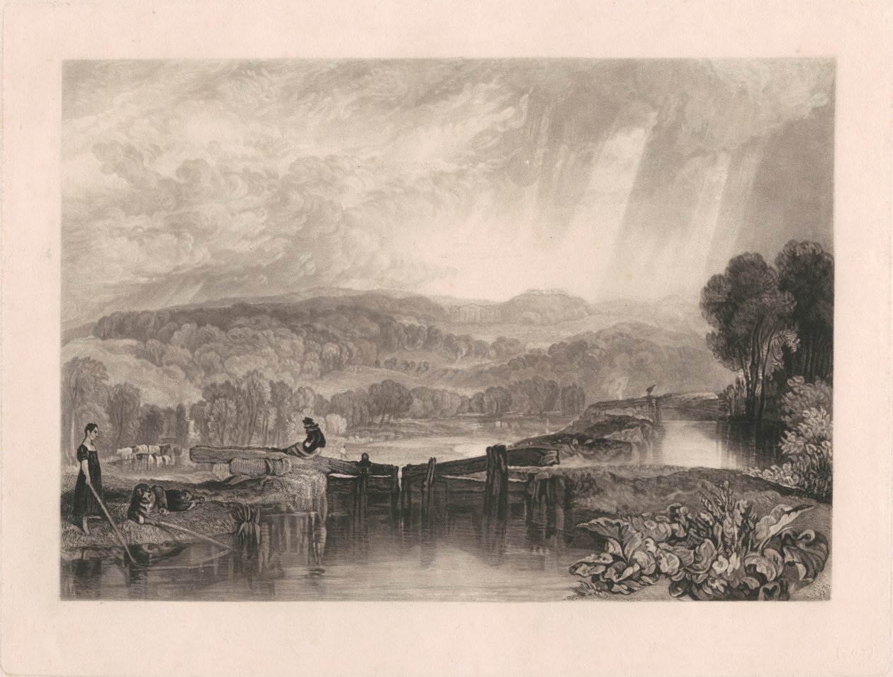 Mere Park fra Rivers of England af Charles Turner