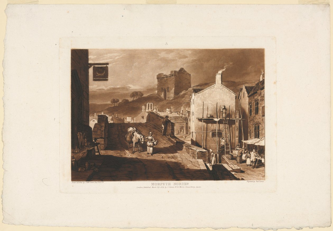 Morpeth, Northumberland, fra Liber Studiorum, 1809 af Charles Turner