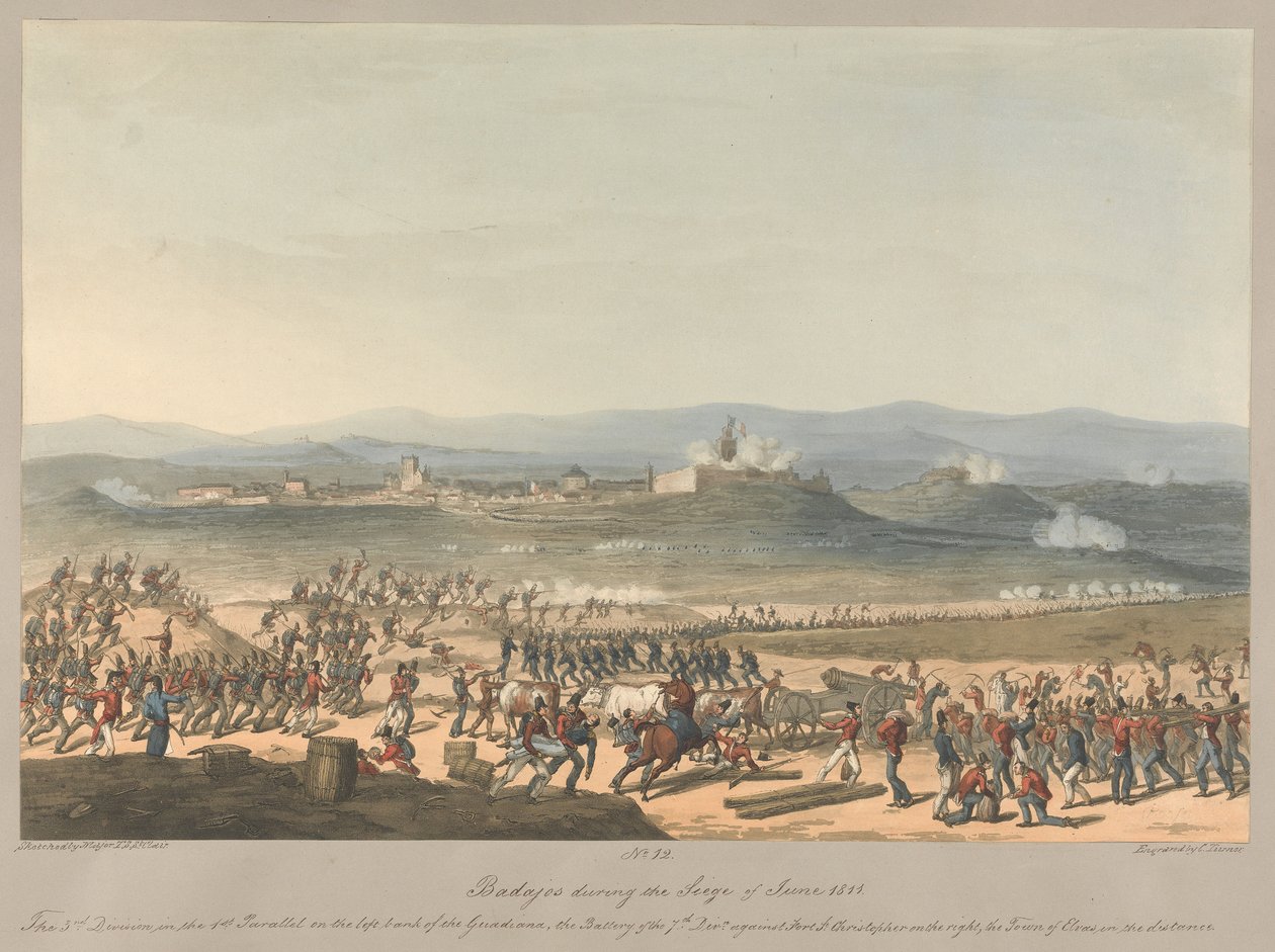 Nr. 12 Badajos under belejringen i juni 1811 af Charles Turner