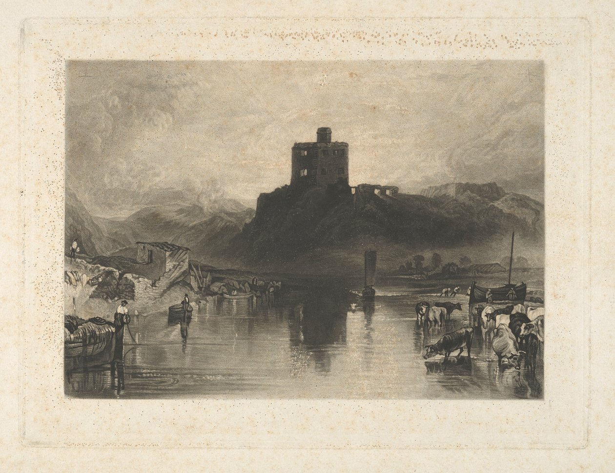 Norham Castle, ved floden Tweed af Charles Turner