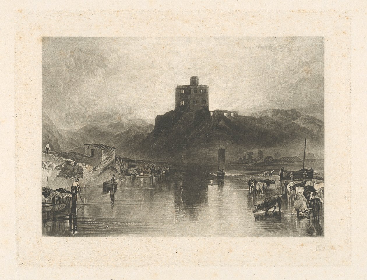 Norham Castle, ved floden Tweed af Charles Turner