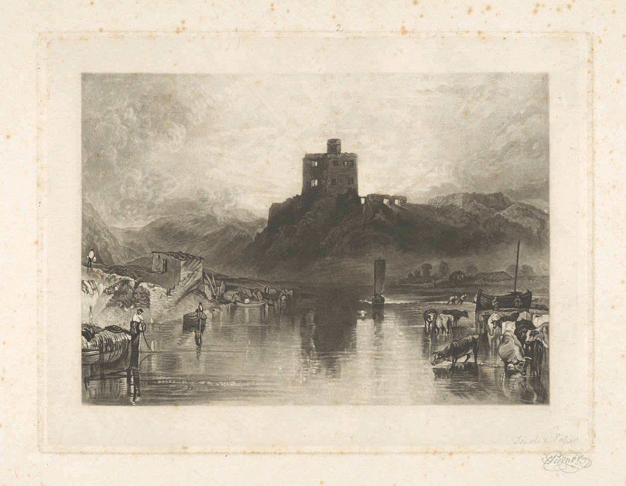Norham Castle, ved floden Tweed af Charles Turner