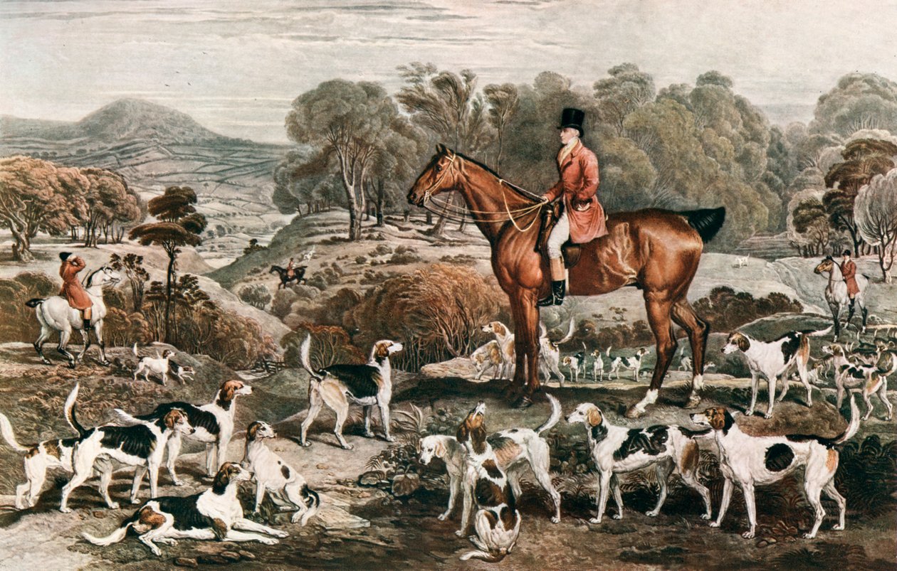 Ralph John Lambton og hans Horse Undertaker and Hounds, slutningen af det 18. århundrede, 1912 af Charles Turner