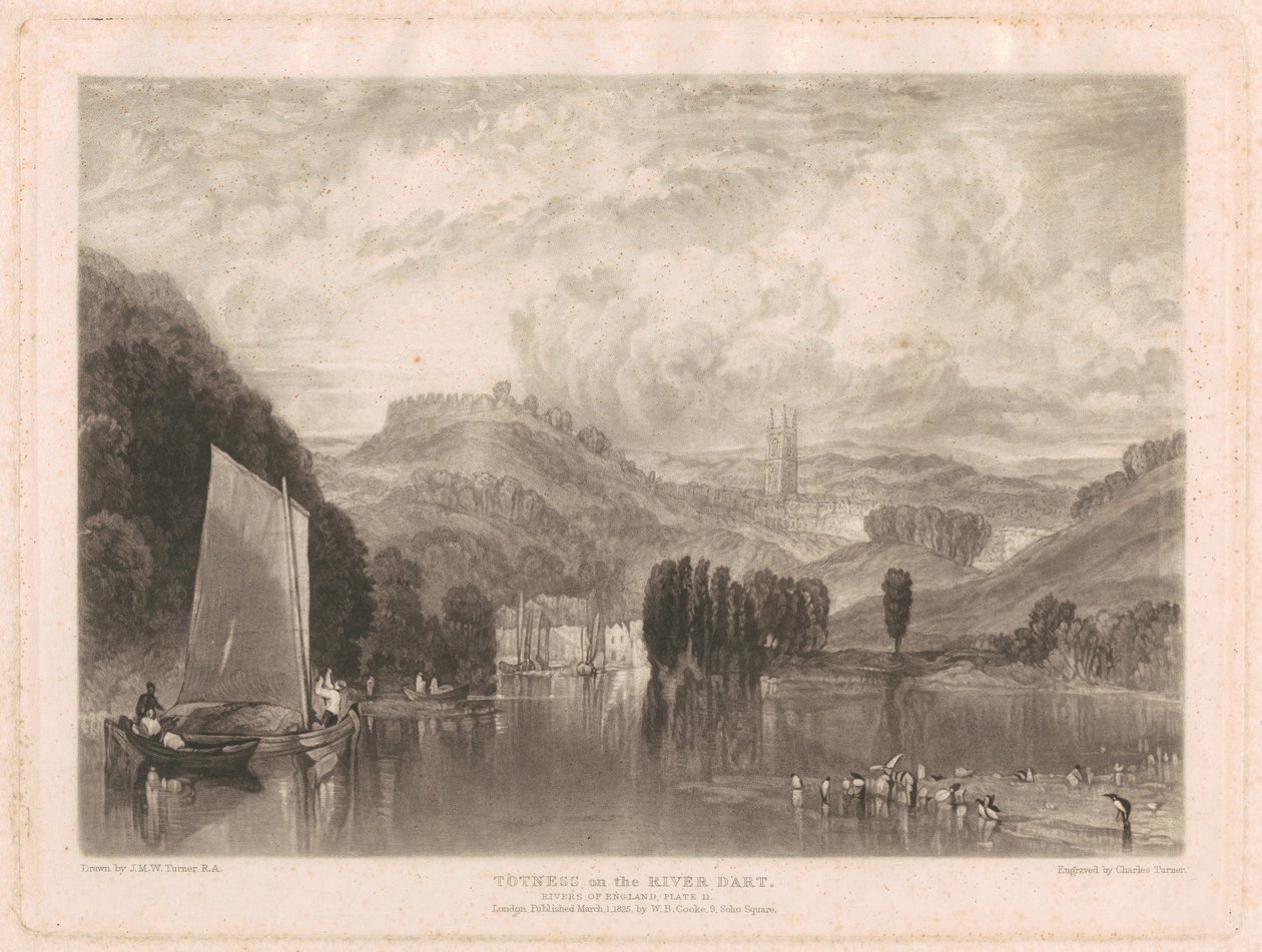 Totnes, ved floden Dart af Charles Turner