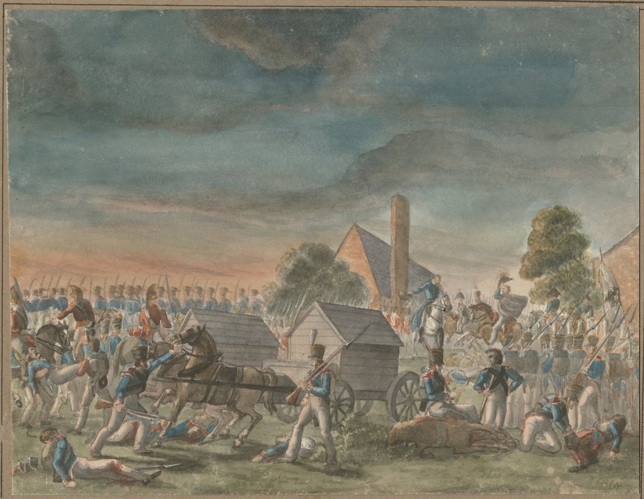Mødet mellem hertugen af Wellington og prins Blücher, nær La Belle Alliance, 1818 af Charles Turner Warren