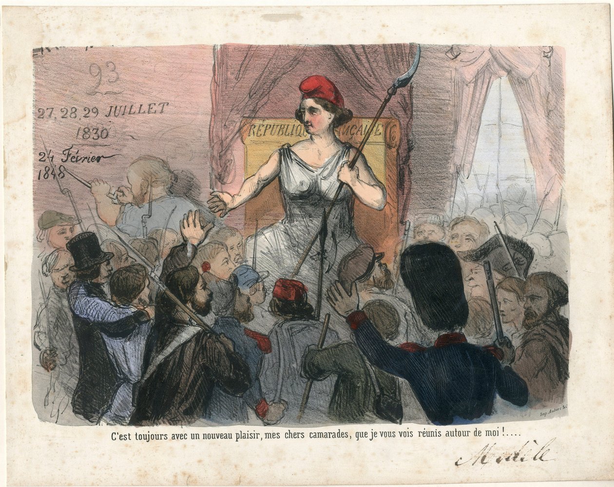Le Charivari, satirisk i B&W af Charles Vernier