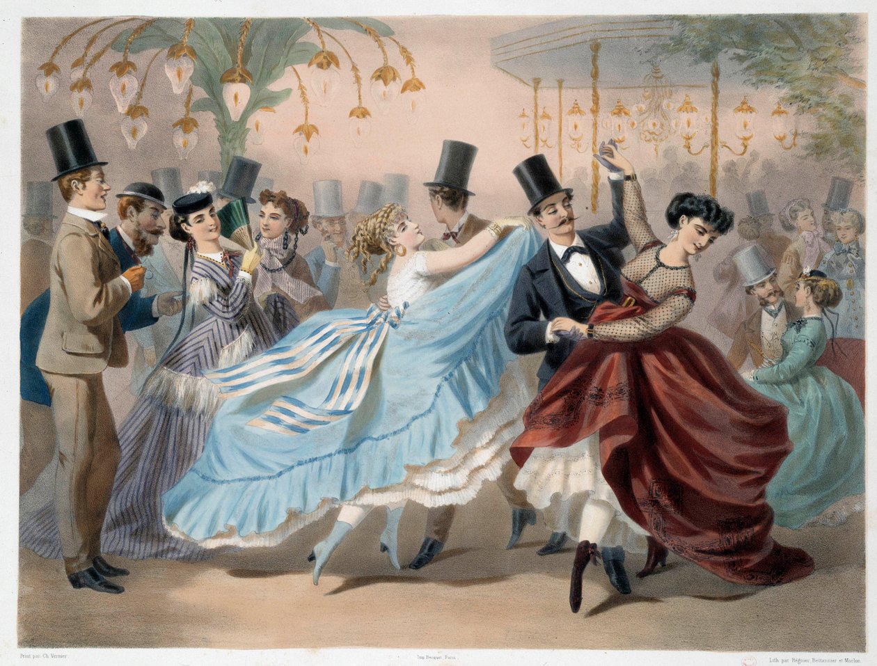 Mabille Ball Lithograph af Charles Vernier (1831-1887) Paris fra det 19. århundrede, Musee Carnavalet af Charles Vernier