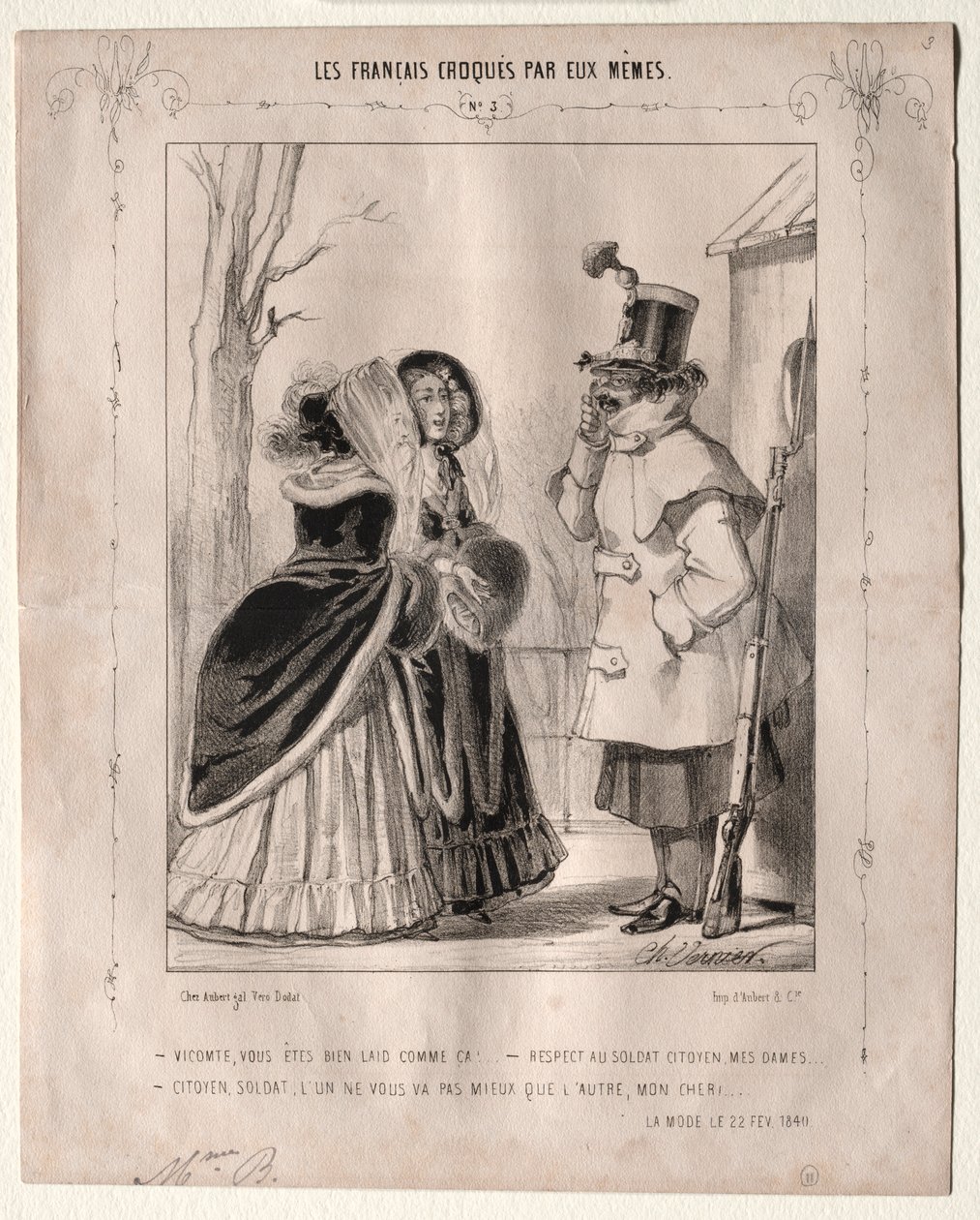 Franskmændene tegnede af sig selv: Viscount, sådan er du meget grim!..., 1840. af Charles Vernier