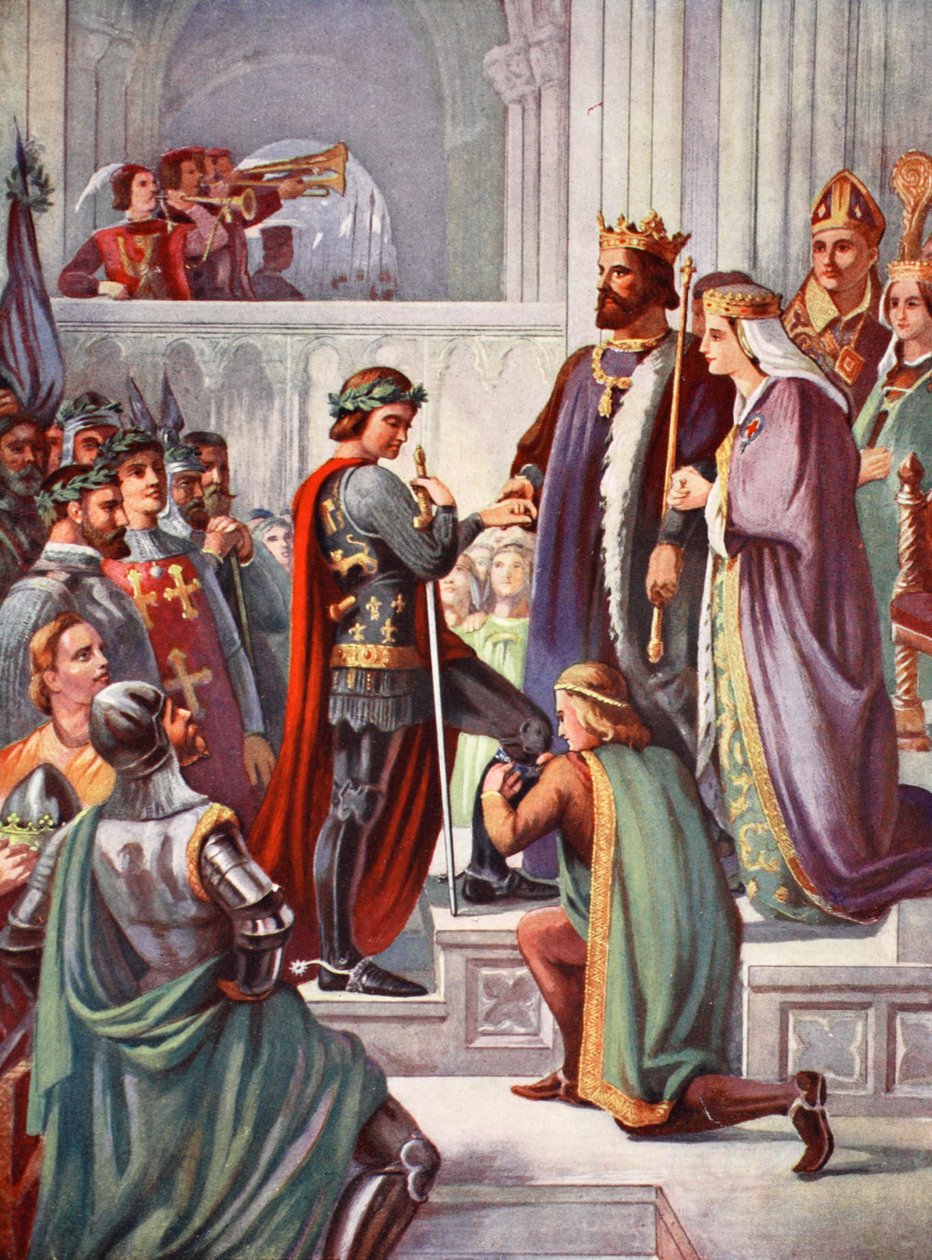 Edward den Sorte Prinss Investiture som Ridder af strømpebåndet af Charles West (after) Cope